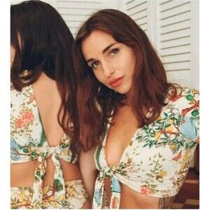 We Are HAH All Tied Up Reversible Top Coverup Swim XS Free People Revolve New